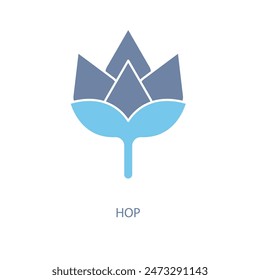 hop concept line icon. Simple element illustration. hop concept outline symbol design.