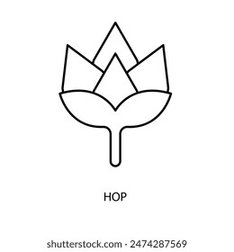 hop concept line icon. Simple element illustration. hop concept outline symbol design.