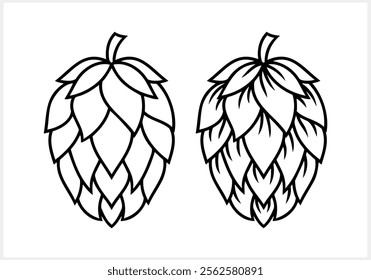 Hop cone. Design element for logo, emblem, restaurant menu, craft beer pub, brewery. Vector stock illustration