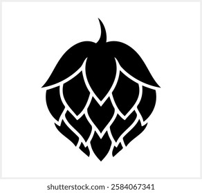 Hop cone. Design element for logo, emblem, restaurant menu, craft beer pub, brewery. Vector stock illustration