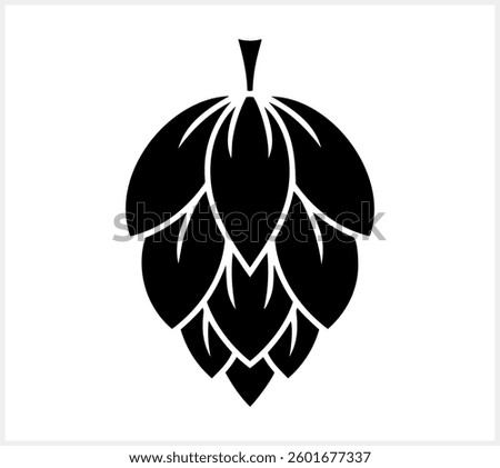 Hop cone. Design element for logo, emblem, restaurant menu, craft beer pub, brewery. Vector stock illustration
