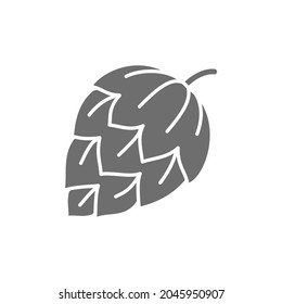 Hop cone grey icon. Isolated on white background