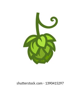Hop cone icon. Design element for beer prodaction, brewery, pub and bar. Vector illustration isolated on white background.