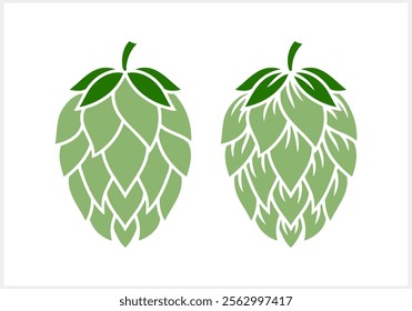 Hop cone icon. Design element for logo, emblem, restaurant menu, craft beer pub, brewery. Vector stock illustration