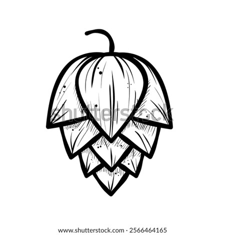  hop cone - retro vector illustration