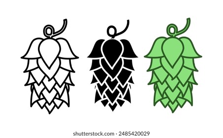 hop cone - vector illustration