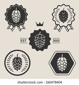 Hop craft beer sign symbol label element