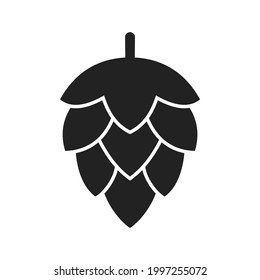 hop flower icon or symbol in flat style