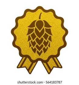 Hop gold brewery beer icon flat web sign symbol logo label set