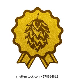 Hop gold brewery beer icon flat web sign symbol logo label