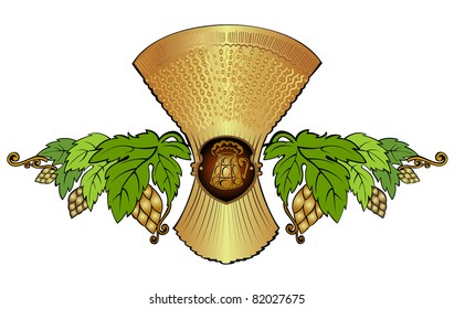 hop grain beer background label