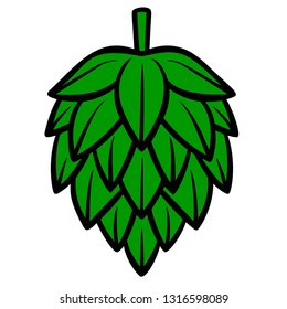 Hop Graphic - A vector cartoon illustration of an Oktoberfest Hop cone.