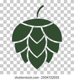 Hop icon beer cone leaf sign,pub herb design, nature seed vector illustration .