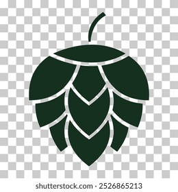 Hop icon beer cone leaf sign,pub herb design, nature seed vector illustration .