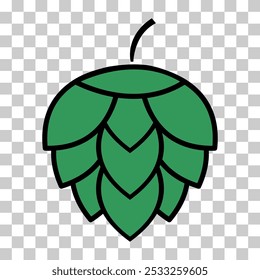 Signo de hoja de cono de cerveza de icono de lúpulo, diseño de hierba de pub, Ilustración vectorial de semilla de naturaleza .