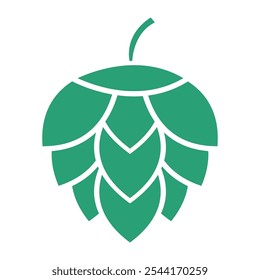 Signo de hoja de cono de cerveza de icono de lúpulo, diseño de hierba de pub, Ilustración vectorial de semilla de naturaleza .