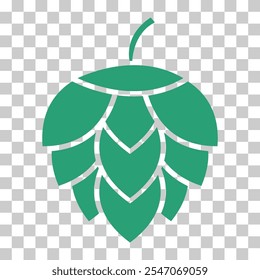 Signo de hoja de cono de cerveza de icono de lúpulo, diseño de hierba de pub, Ilustración vectorial de semilla de naturaleza .