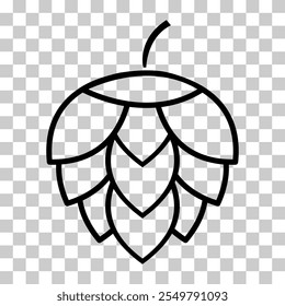 Signo de hoja de cono de cerveza de icono de lúpulo, diseño de hierba de pub, Ilustración vectorial de semilla de naturaleza .