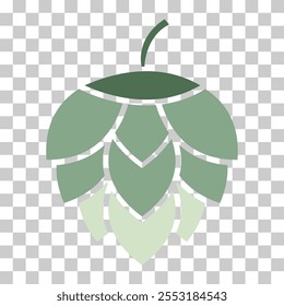 Signo de hoja de cono de cerveza de icono de lúpulo, diseño de hierba de pub, Ilustración vectorial de semilla de naturaleza .