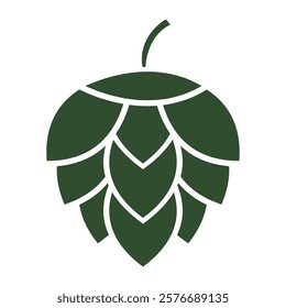 Hop icon beer cone leaf sign,pub herb design, nature seed vector illustration .