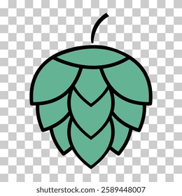 Hop icon beer cone leaf sign,pub herb design, nature seed vector illustration .