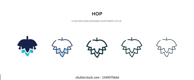 hop icon in different style vector illustration. two colored and black hop vector icons designed in filled, outline, line and stroke style can be used for web, mobile, ui