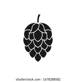 Hop icon isolated on white. Beer hop brewing emblem icon label logo, Vector illustration.