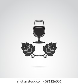 Hop icon isolated on white background. Vector art.