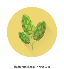 Hop Icon Natural Plant Beer Oktoberfest Festival Holiday Flat Vector Illustration