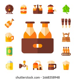 hop icon set. 17 flat hop icons.  Simple modern icons such as: beer, beer tap, oktoberfest, beers, beer can