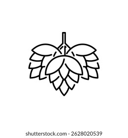 Hop icon. Simple hop cone icon for social media, app and web design. Vector illustration.