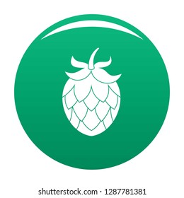 Hop icon. Simple illustration of hop vector icon for any design green