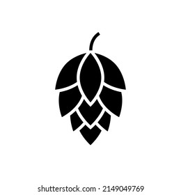 Hop icon vector beer cone pine illustration leaf art bud green decoration. Beer fresh hop icon isolated.