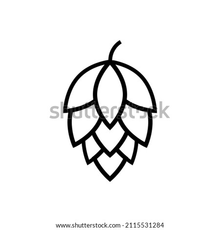 Hop icon vector beer cone pine illustration leaf art bud green decoration. Beer fresh hop icon isolated