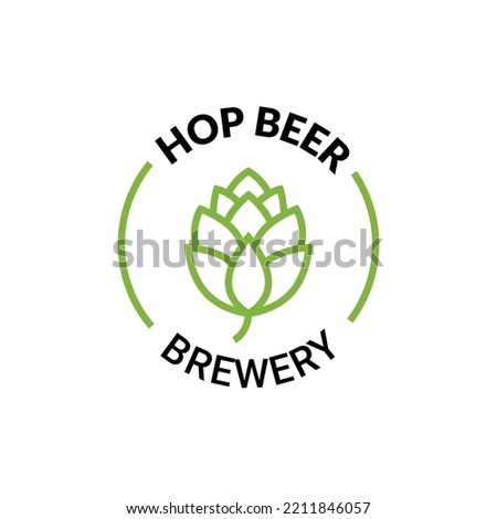 Hop icon vector beer cone pine illustration leaf art bud green decoration. Beer fresh hop icon isolated