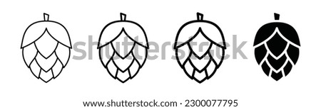 Hop icon vector. Hops icon in thin line and flat style with editable stroke on white background. Beer and brewing sign and symbol. Vector illustration