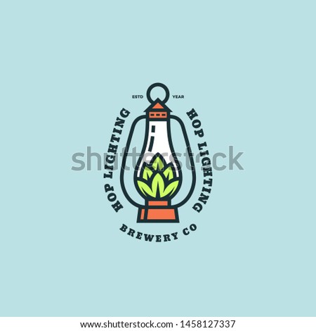 Hop lighting logo design template. Vector illustration.