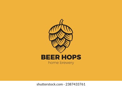 Plantilla de fábrica de cerveza de diseño de diseño de grabado con logotipo Hop.