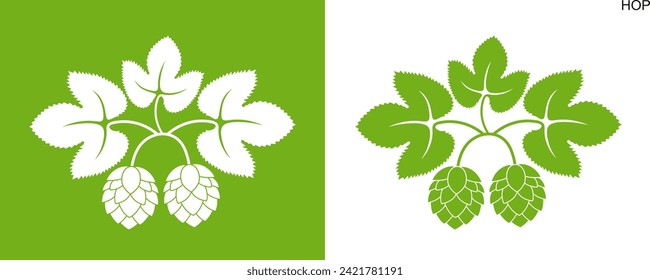 Logotipo de Hop. Salto aislado sobre fondo blanco. Rama