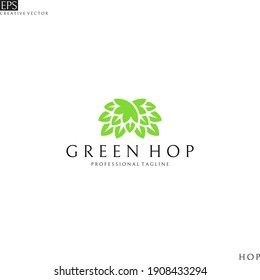 Hop. Logo template. Isolated flower on white background