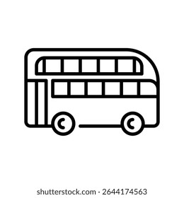 ícone de linha preta hop on hop off. Elemento isolado do vetor. Traçado editável.