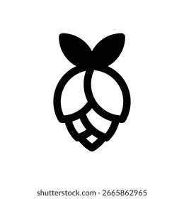 Hop. Outlined stroke vector icon with black-filled details.