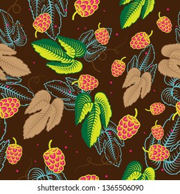 hop pattern of leaves and fruit flowers beer ornament