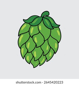 Hop plant simple isolated cartoon illustration with a light background