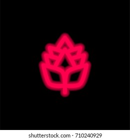 Hop red glowing neon ui ux icon. Glowing sign logo vector