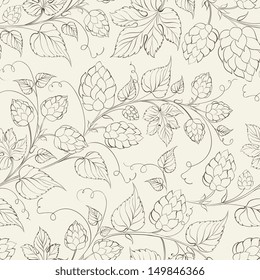 Hop seamless pattern. Vector illustration.