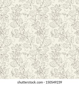 Hop seamless pattern. Vector illustration.