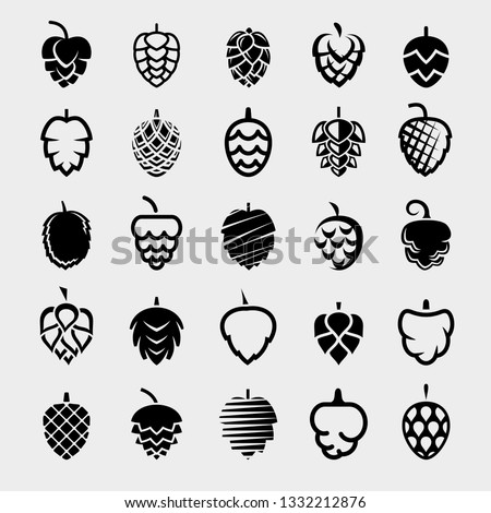 Hop set. Collection icon hops