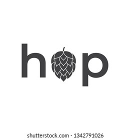 Hop typography logo. Vector hop logo design template.