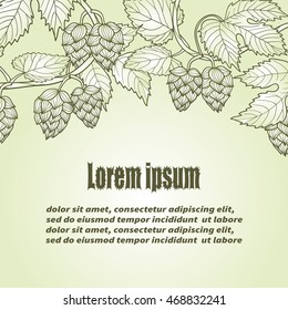 Hop vector background with place for text. 